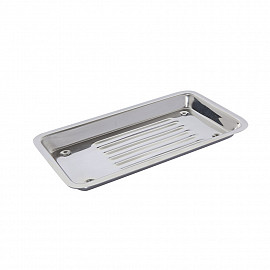 Bandeja Acero Inox. Acanalada 21 x 12 x 1cm      